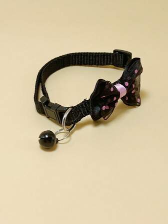 1pc Bow & Bell Decor Pet Collar For Cat And Dog For Decoration