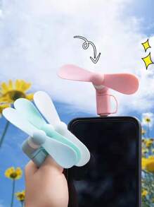 Portable Mini Phone Fan - Baby Pink - View 1