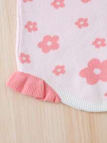 嬰兒印花荷葉邊吊帶針織連身背心 - 彩色 - 查看 5