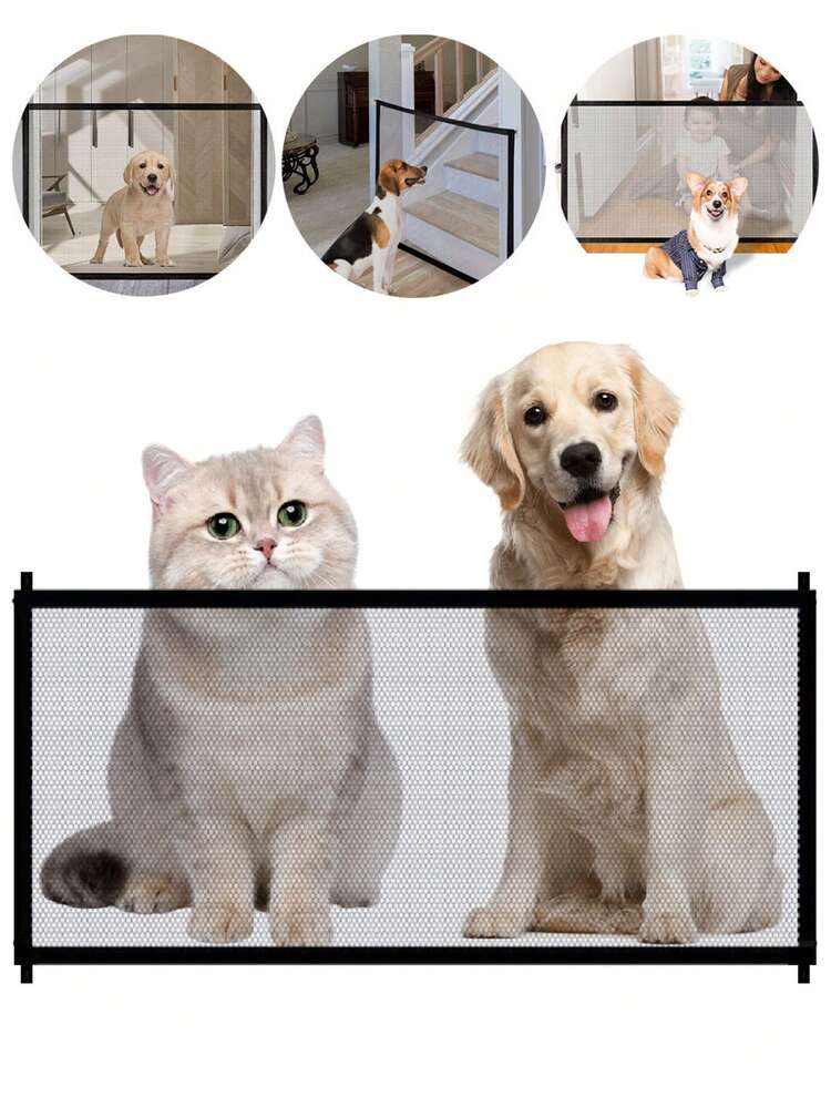 1pc Solid Dog Isolation Net - Black - View 1