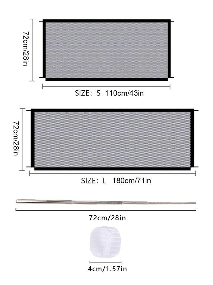 1pc Solid Dog Isolation Net - Black - View 3