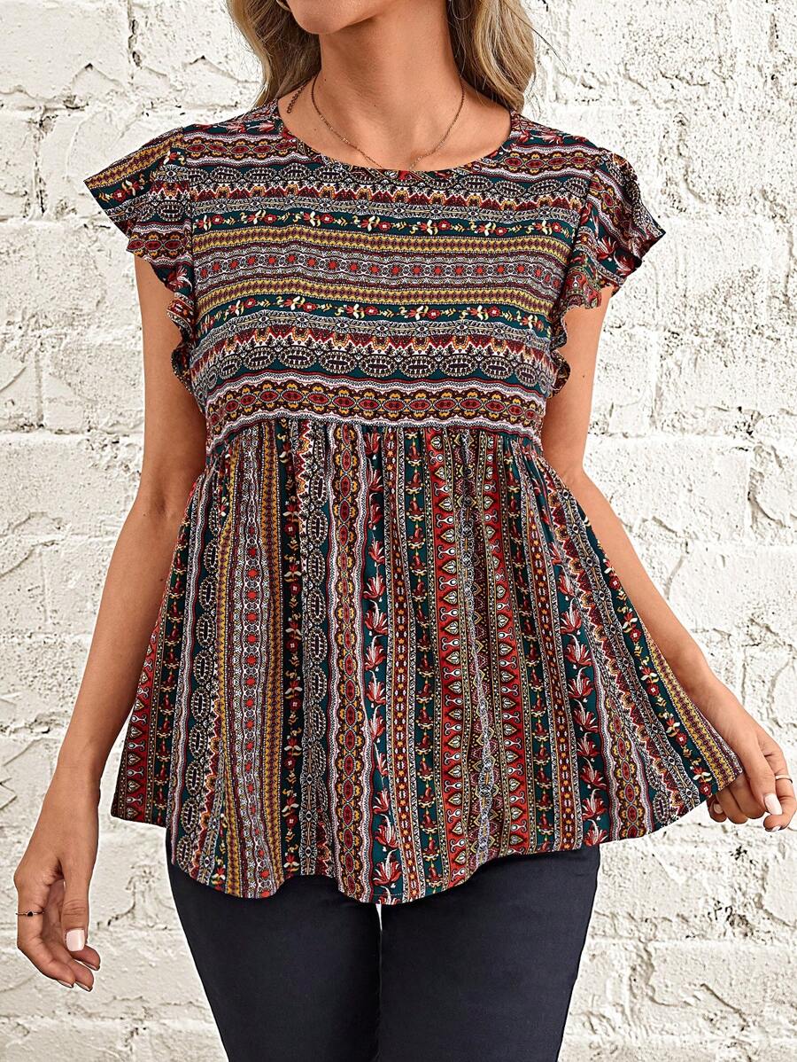 EMERY ROSE Áo sơ mi nữ Xù Bộ lạc Boho - Nhiều màu - Xem 1