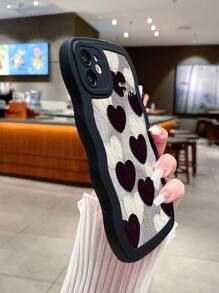 Ốp điện thoại in hình trái tim, phiên bản quốc tế, không phải phiên bản nội địa. - màu đen - Xem 3