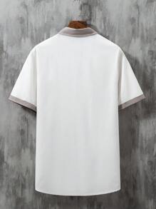 Manfinity Homme Men Striped Print Shirt Without Tee - White - View 2