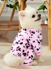 1pc Leopard Pattern Pet Jumpsuit For Cats & Dogs
