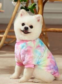 PETSIN 1入組紮染圖案寵物運動衫適用於貓和小狗 - 彩色 - 查看 2