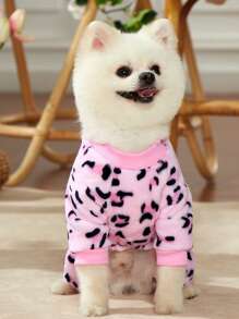 1pc Leopard Pattern Pet Jumpsuit For Cats & Dogs