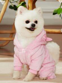 PETSIN 1入組豬設計連帽寵物連體褲適用於貓和小狗 - 彩色 - 查看 6