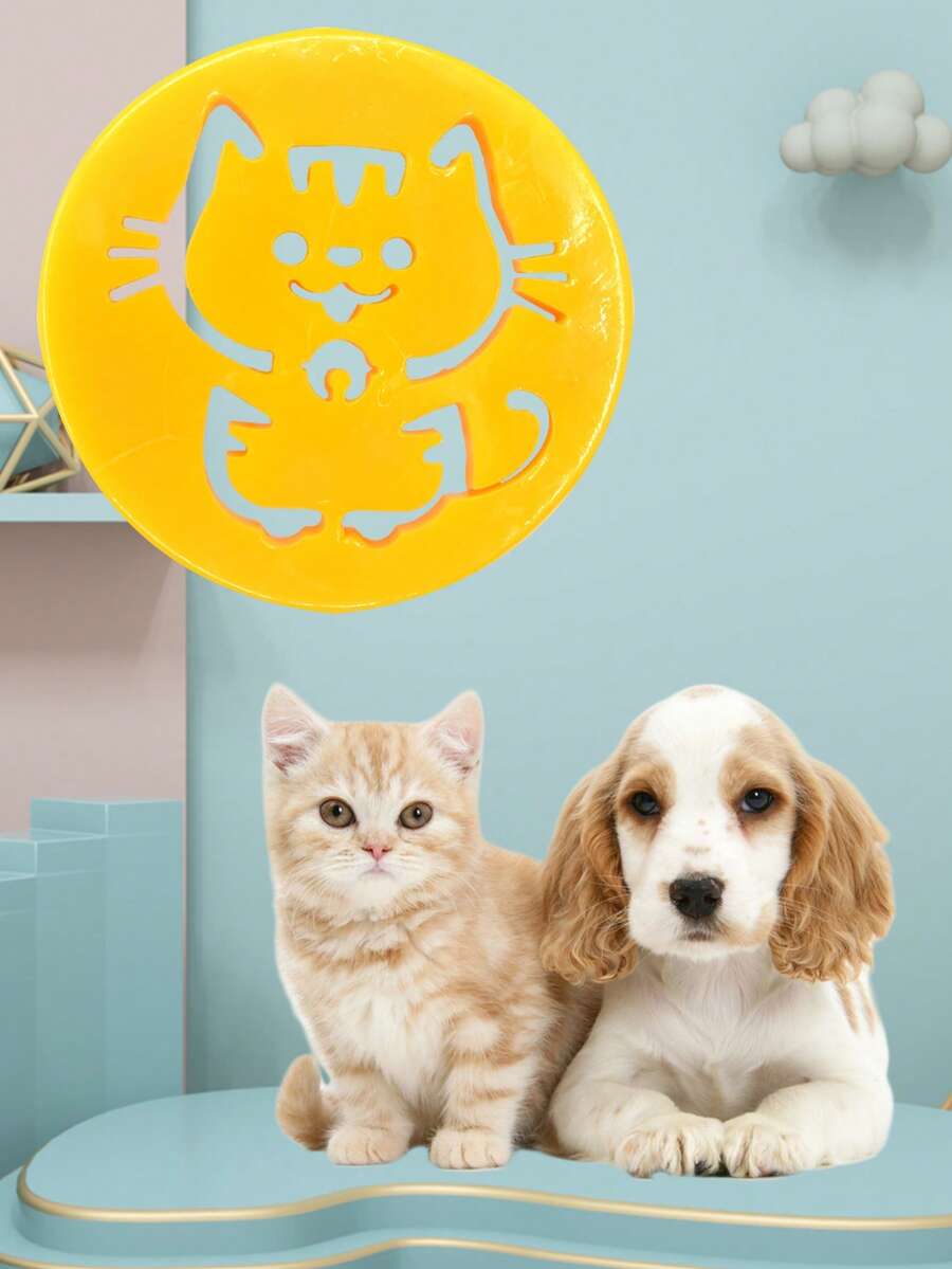 1pc Cat Design Pet Hair Removal Tool For Dog And Cat For All Season - Yellow - View 1