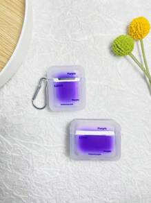 Letter Graphic Case Compatible With AirPods - Purple - View 2