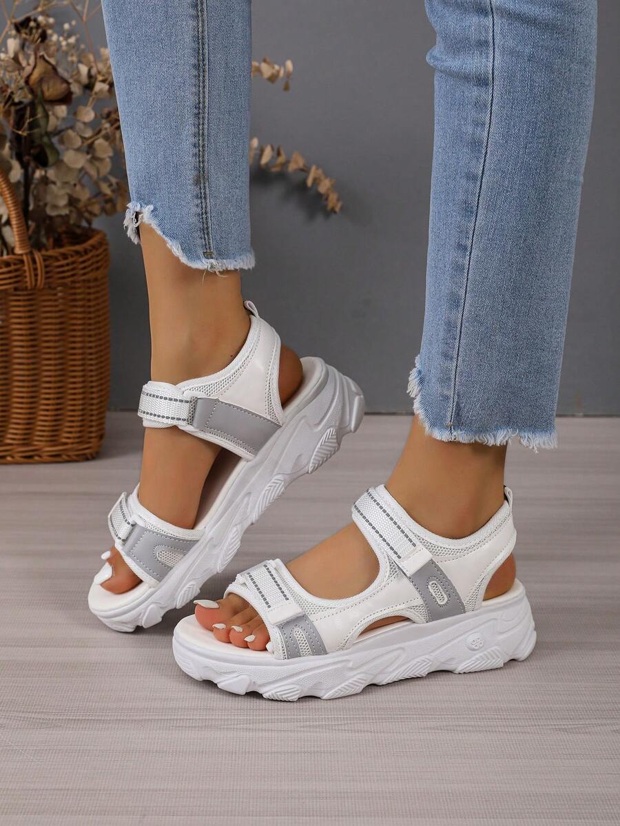 女士時尚運動涼鞋 - 米色 - 查看 1