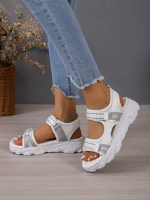 女士時尚運動涼鞋 - 米色 - 查看 3