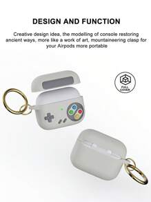 Hộp đựng thiết kế bảng điều khiển trò chơi bằng silicon Tương thích với AirPods - trắng - Xem 2