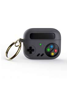 Hộp đựng thiết kế bảng điều khiển trò chơi bằng silicon Tương thích với AirPods - Màu xám đen - Xem 1