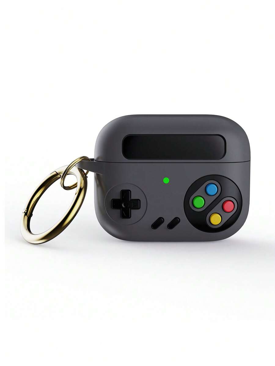 Hộp đựng thiết kế bảng điều khiển trò chơi bằng silicon Tương thích với AirPods - Màu xám đen - Xem 1
