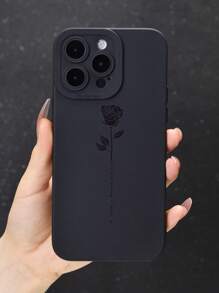 Ốp điện thoại họa tiết hoa - màu đen - Xem 1