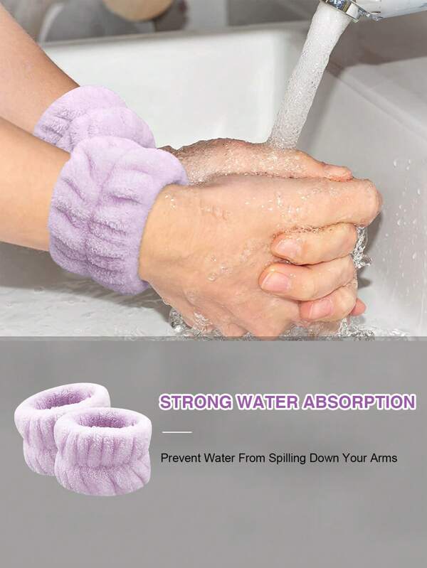 Face Washing Wristbands,1Pc Purple Absorbent Wristband For Washing Face