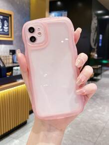 1 件优质个性化透明粉色波浪穿孔防震保护手机壳，时尚且适合男女，是时尚爱好者的理想选择，简约时尚的设计，兼容 17/17 Pro/17 Pro Max/17 Air/16/11/16 Pro/16 Plus/16 Pro Max/16e/15 Pro Max/13/14/12/11/7G/8P、Redmi - 淺粉色 - 查看 2