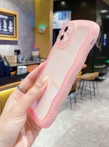 1 件优质个性化透明粉色波浪穿孔防震保护手机壳，时尚且适合男女，是时尚爱好者的理想选择，简约时尚的设计，兼容 17/17 Pro/17 Pro Max/17 Air/16/11/16 Pro/16 Plus/16 Pro Max/16e/15 Pro Max/13/14/12/11/7G/8P、Redmi - 淺粉色 - 查看 4