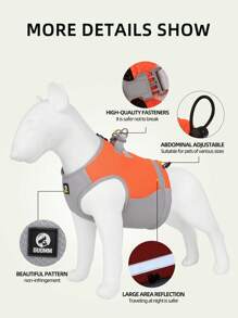 1pc Color Block Pet Harness For Dog And Cat For Summer - Orange - View 4