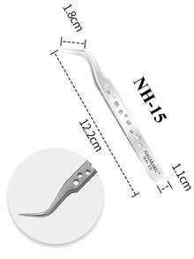 NAGARAKU 睫毛 NH-15 专业睫毛延长镊子 不锈钢 体积 精确 - 銀色 - 查看 3