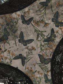 ROMWE Goth 3pack Skull Print Lace Trim Panty Set - Multicolor - View 6