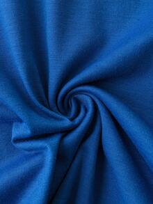 Flirla Áo thun Plus size Slogan Tim Giải trí - Xanh đậm - Xem 4