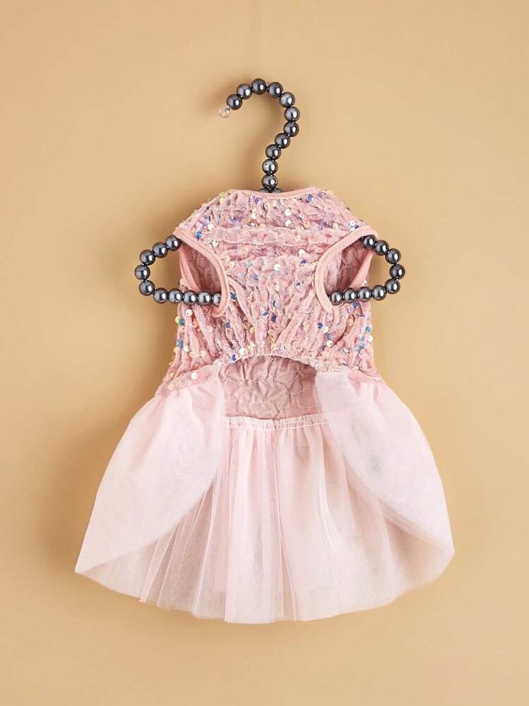 夏用の犬と猫用スパンコール装飾ペットドレス1個。 - ピンク - 見る 4