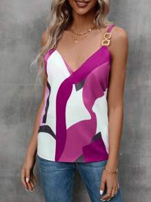SHEIN Privé Áo khoác và áo lót dành cho xe tăng nữ Nhẫn Khối Màu Giải trí - Màu Hồng Tươi - Xem 3