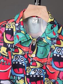 SHEIN 男孩滿版印花襯衫和短褲不帶T恤 - 彩色 - 查看 3