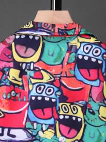 SHEIN 男孩滿版印花襯衫和短褲不帶T恤 - 彩色 - 查看 6