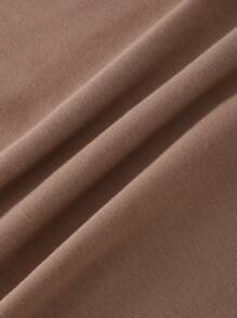 SHEIN 小女童素色喇叭半身裙 - 卡其色 - 查看 6