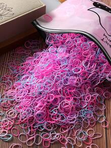 2000 piezas Goma de pelo desechable, sujetadores de coleta, bandas elásticas, diademas desechables - Multicolor - Ver 1