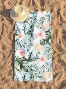 SHEIN Swim 熱帶圖案沙灘巾 - 彩色 - 查看 1