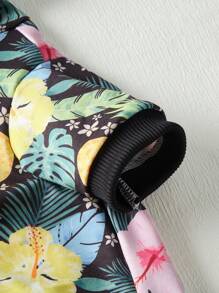 Doodleandpattern 1入組織物花和鳳梨樣式寵物連帽衫適用於狗狗和貓適用於寒冷天氣 - 彩色 - 查看 7