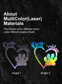 1入組狗狗媽媽車貼心和熊掌汽車貼花 - 彩色 - 查看 6