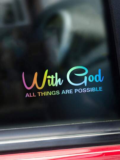 1pc Letter Graphic Waterproof Multicolor Car Exterior Sticker