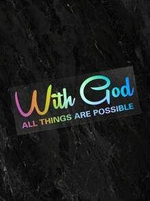 1 pieza Etiqueta engomada del exterior del coche con estampado de letra impermeable multicolor - Multicolor - Ver 4