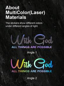 1 pieza Etiqueta engomada del exterior del coche con estampado de letra impermeable multicolor - Multicolor - Ver 5