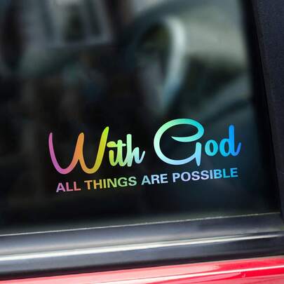 1入組字母圖案防水彩色汽車外飾貼紙