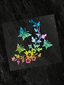 Adhesivo para coche estampado floral y mariposa - Multicolor - Ver 3