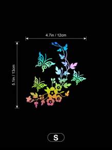 Adhesivo para coche estampado floral y mariposa - Multicolor - Ver 4