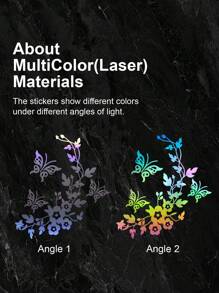 Adhesivo para coche estampado floral y mariposa - Multicolor - Ver 5