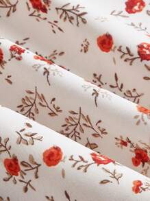 SHEIN MOD 碎花前繫帶荷葉邊連衣裙 - 彩色 - 查看 3