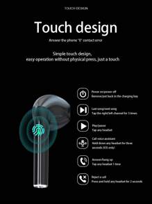 入耳式遊戲防汗LED電量顯示低延遲無綫耳機 - 黑色 - 查看 7