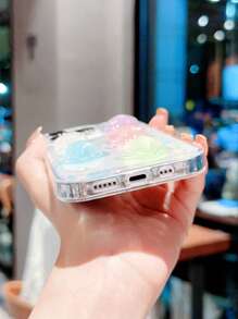 1pc Glow-In-The-Dark Colorful Star Transparent Cute Phone Case Suitable For IPhone 16, 17, 17 Air, 16e, 16 Pro Max, 15, 14, 13, 12, 11, 12 Mini, 11 Mini, 7, 8 Plus Phone Protective Cover