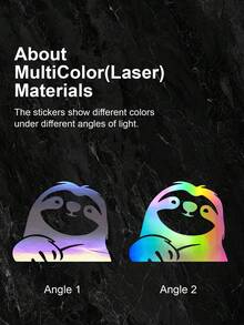 1張彩色可愛樹懶圖案防水汽車貼紙 - 彩色 - 查看 4