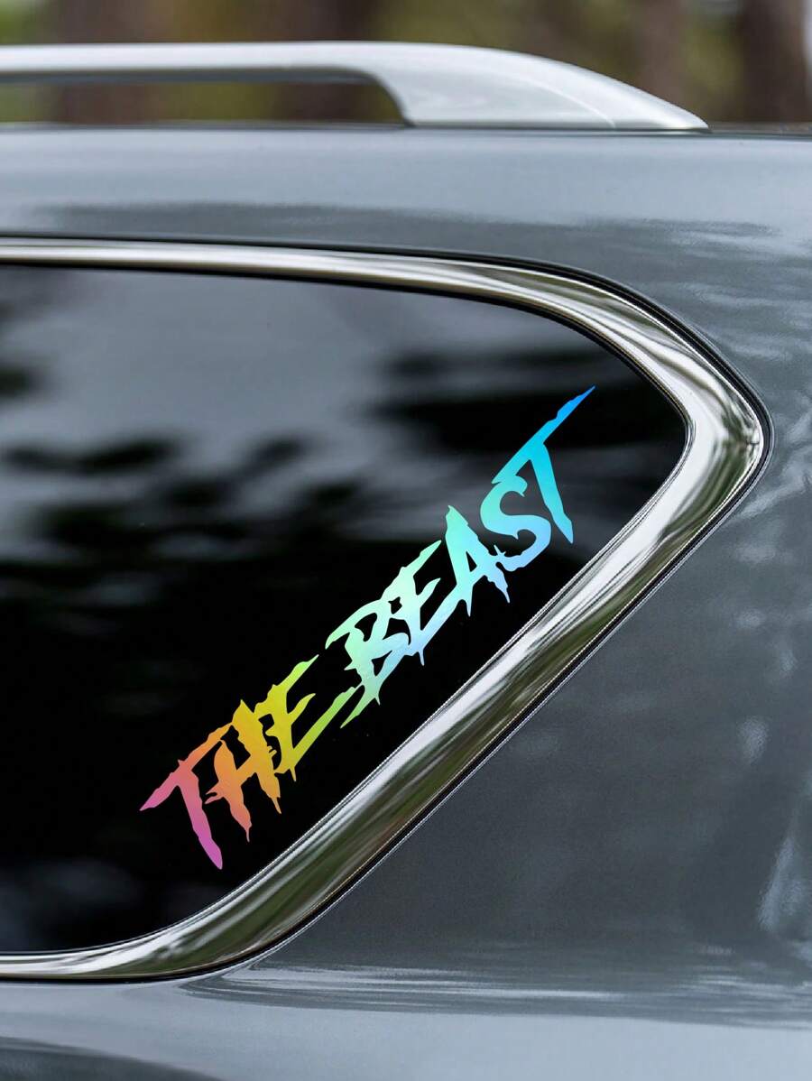 1張彩色字母圖案防水汽車貼紙