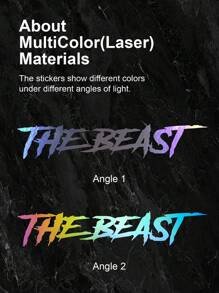 1張彩色字母圖案防水汽車貼紙