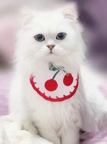 1pc Acrylic Cherry Pattern Pet Bib For Cat And Dog For Decoration - Red - View 3